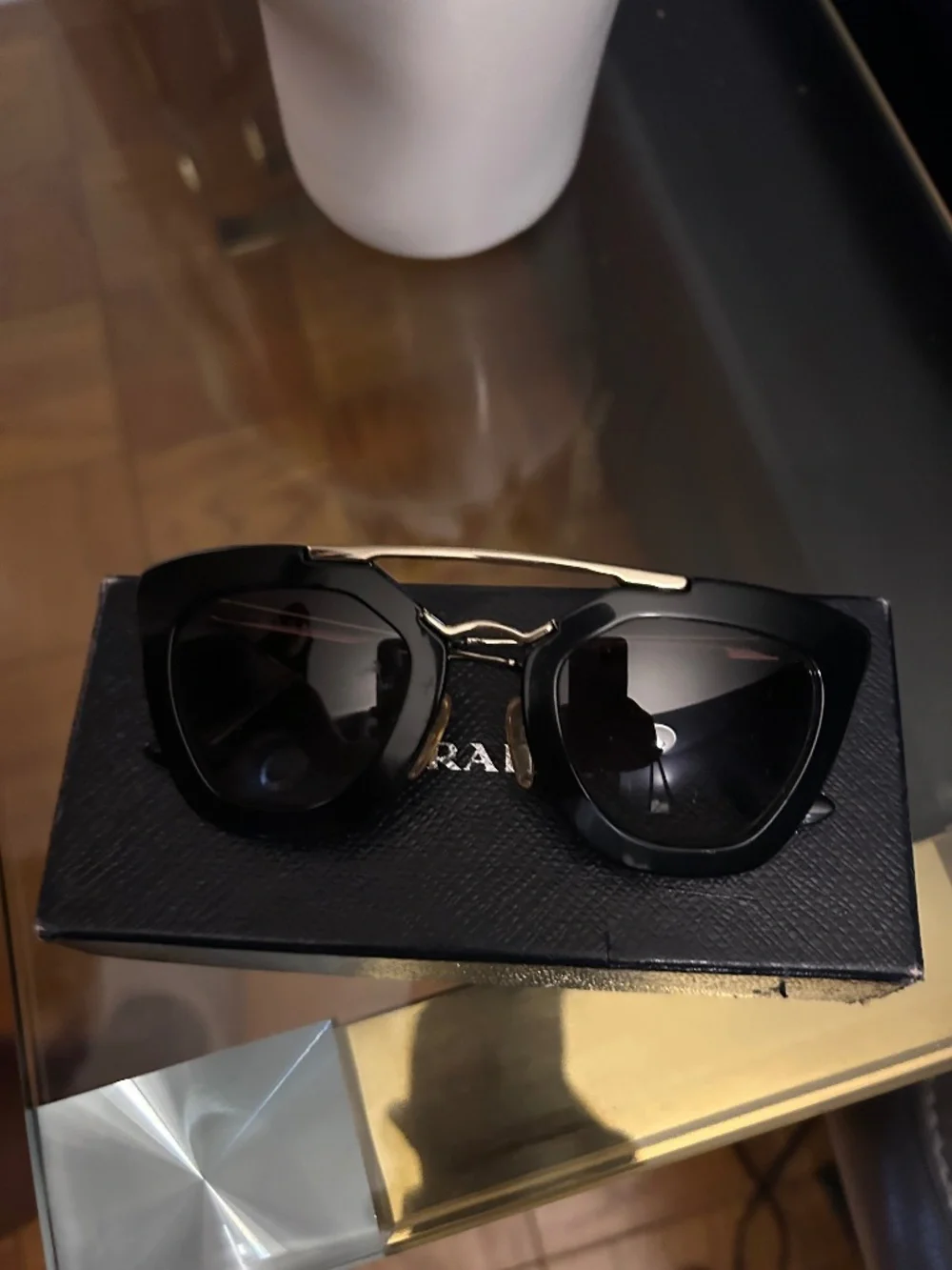 Prada Acetate Cinema Sunglasses SPR 09Q Black - Picture 3 of 10